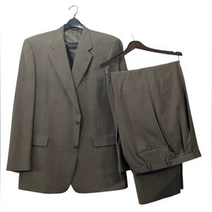 Hart Schaffner & Marx Pure New Wool Taupe Shepherds Check Men's 2 Pcs Suit